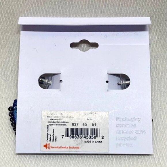 Sonoma Earrings Khol's Beaded Wrap J-Hoop Post Back Pierced Ears Jewelry NWT - Picture 3 of 5